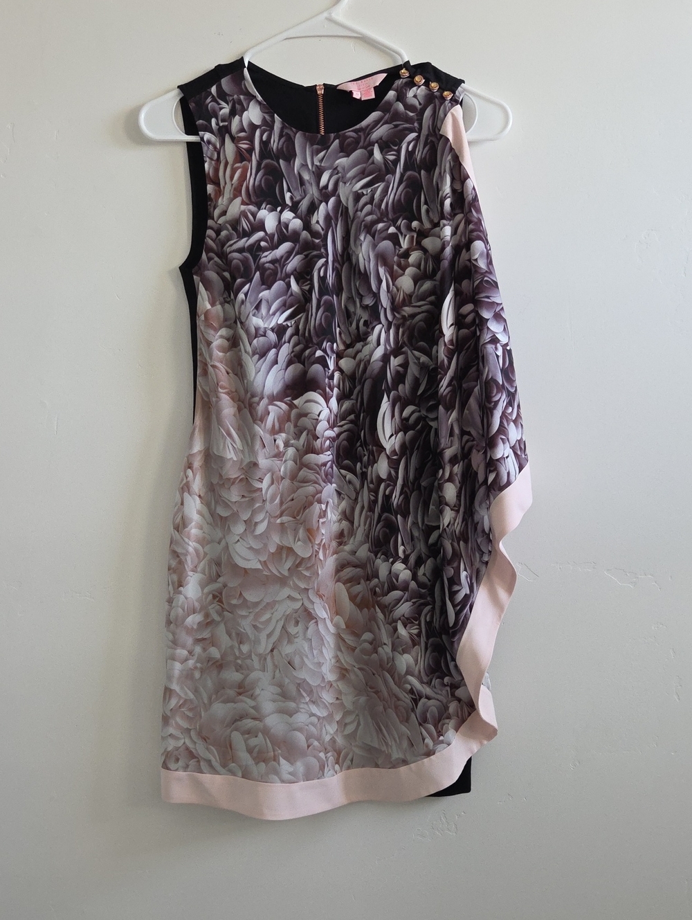 Ted Baker London Patra Rosette Floral Shift Dress in Blush and Purple Ombre - Picture 3 of 6